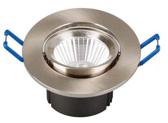 mlight Spot à encastrer LED COB II, rond, 6,3 W, 38°, Ø 87mm, fer brossé - blanc chaud (3000K)