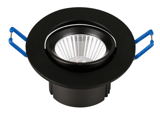 mlight LED inbouwspot COB II, rond, 6,3 W, 38°, Ø 87mm, zwart - warm wit (3000K)