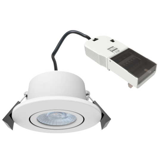 mlight LED recessed spot IP65, tiltable - adjustable power and light color - external dim driver
