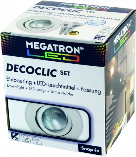 Megatron Einbauring DECOCLIC GU10 rund 68mm inkl. Leuchtmittel - weiß