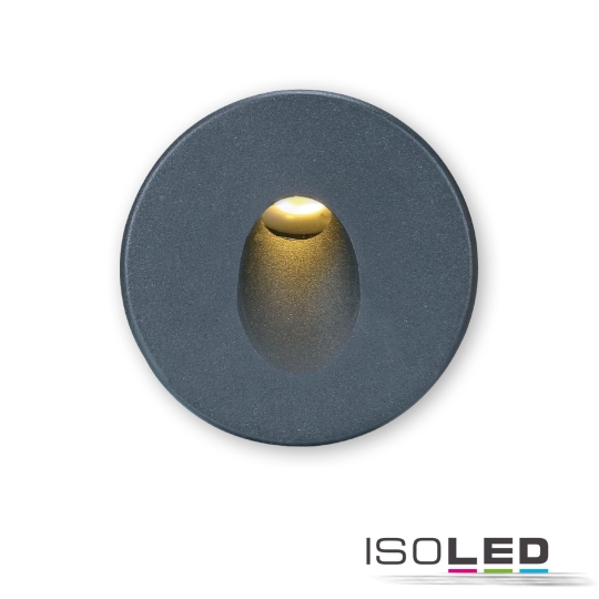 ISOLED Cover aluminum round 1 black for staircase lighting Sys-Wall68