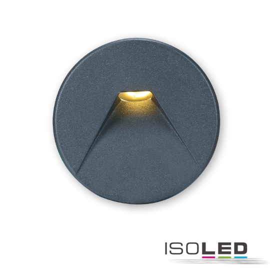 ISOLED Cover Aluminium rund 2 schwarz für Treppenbeleuchtung Sys-Wall68