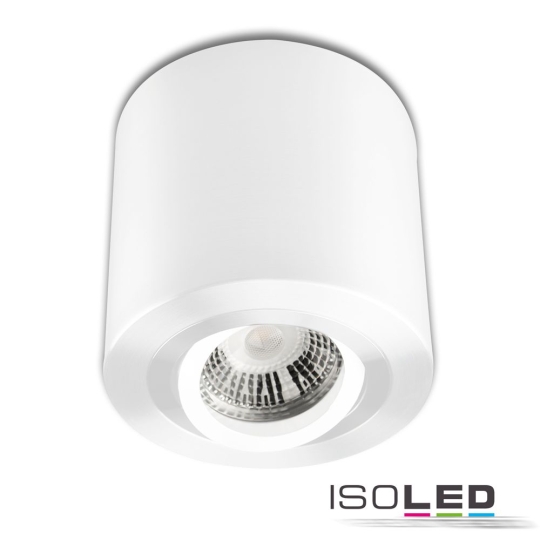 ISOLED ceiling mounted spotlight round for GU10/MR16, aluminum white