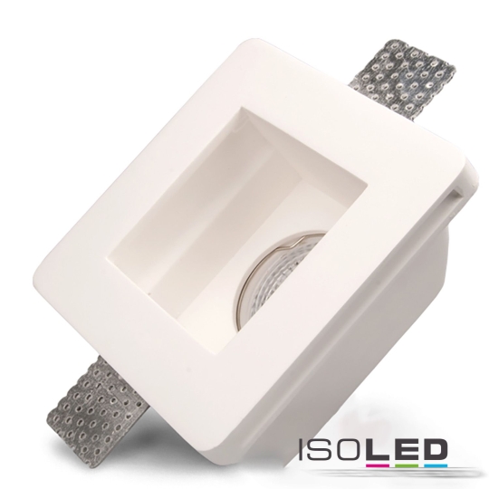 ISOLED plaster recessed spot GU5.3, square, recessed, white