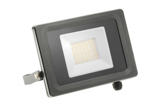 GTV LED schijnwerper VIPER, 30W, IP65, 120°, 198 mm, grijs - neutraal wit (4000K)
