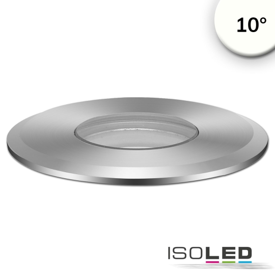 ISOLED LED-Bodeneinbaustrahler außen, Edelstahl, 12-24V, 3W, 10° - neutralweiß