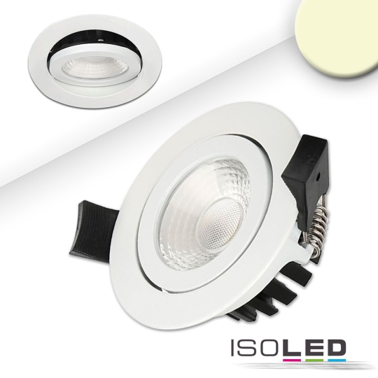 ISOLED LED Einbaustrahler, weiß, 8W, 36°, dimmbar - warmweiß