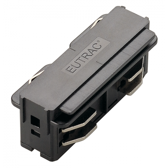 SLV Longitudinal connector for EUTRAC mains voltage 3-phase surface-mounted track, electric, black