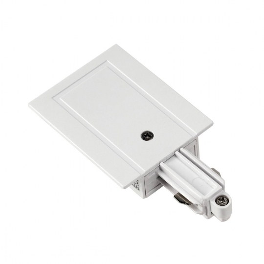 SLV feeder for mains voltage 1-phase recessed rail, white, earth right