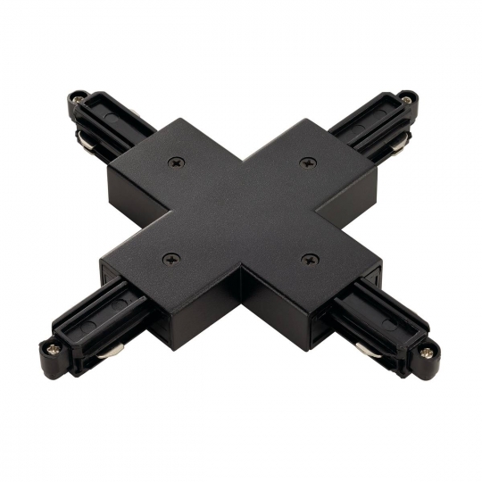 SLV X-connector for 1-phase track, surface-mounted version black