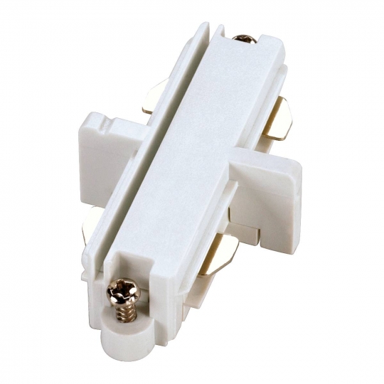 SLV Longitudinal connector for 1phase track, white, electrical