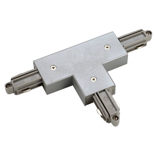 SLV T-connector for 1-phase track, surface mounted version silver-grey, ground right