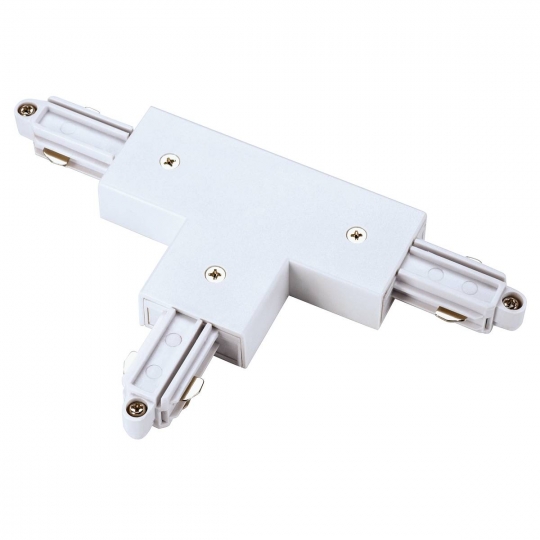SLV T-connector for 1phase track, surface mount version white, earth left