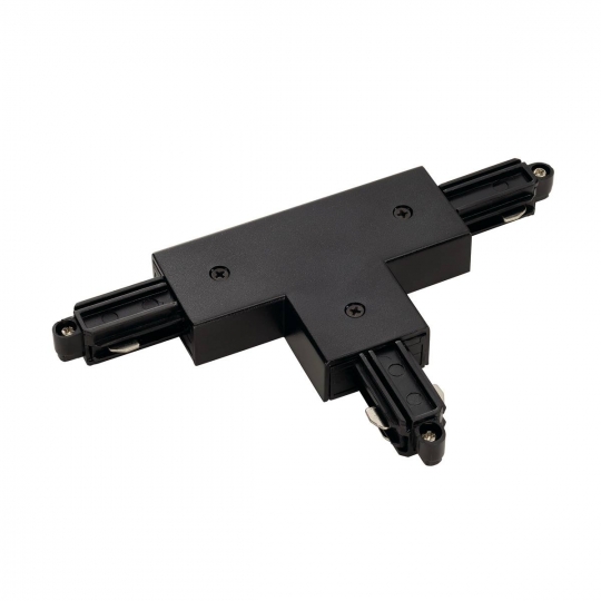 SLV T-connector for 1phase track, surface mount version black, earth left