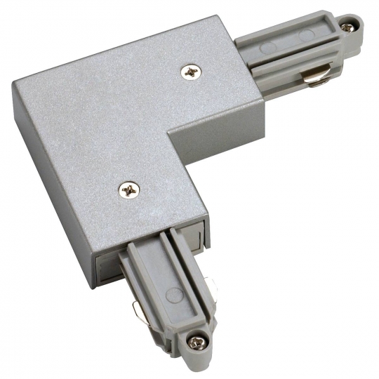 SLV corner connector for 1phase track, surface mounted version silver-grey, earth inside