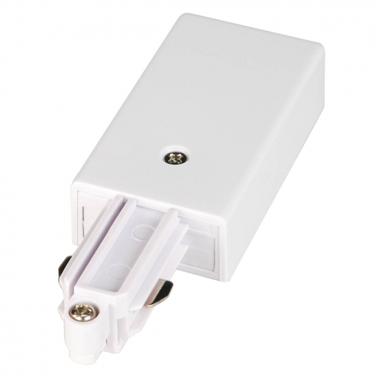 SLV feeder for mains voltage 1-phase surface-mounted track, white, earth left