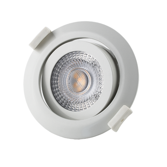 mlight LED recessed light PLANO II, 5W, Ø 82mm, swivel, 38°, white - warm white (3000K)