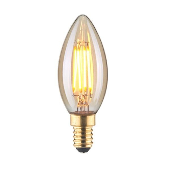 LM Lampe spéciale LED filament GOLD forme bougie, 2.5W E14 - blanc chaud (1800K)
