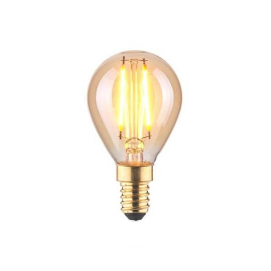 LM Lampe spéciale LED filament GOLD forme goutte, 4.5W E14 - blanc chaud (1800K)