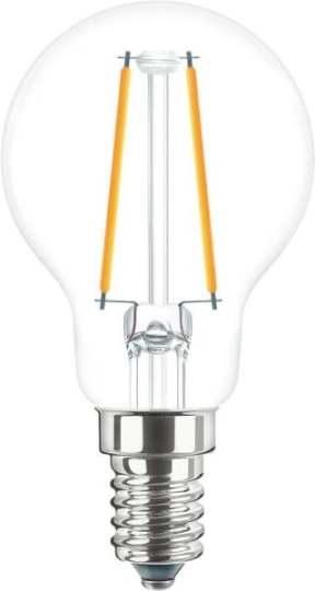 Signify GmbH (Philips) LED drop shape lamp 2W, E14, P45 - warm white (2700K)
