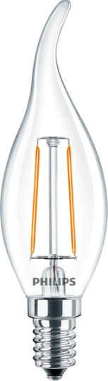 Signify GmbH (Philips) Ampoule LED bougie 2W, E14, BA35 - blanc chaud (2700K)