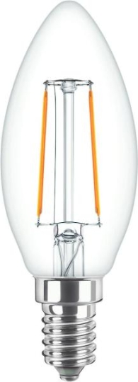 Signify GmbH (Philips) LED kaarslamp 2W, E14, B35 - warm wit (2700K)