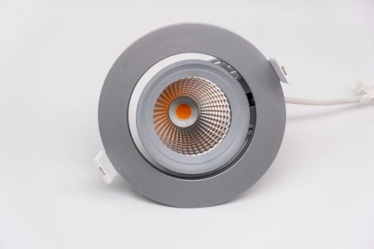 LIVAL LED recessed luminaire Mini Lean DL silver, 42W Bakery 2730lm 36°.