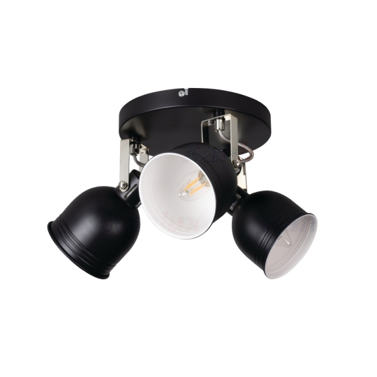 Kanlux Retro Wandlampe DERATO 3-flammig 3x8W, E14 - schwarz (ohne Leuchtmittel)