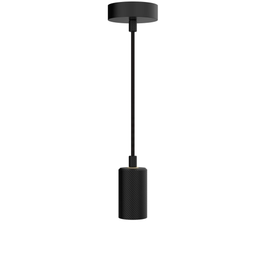 SEGULA Pendant lamp ALIX &quot;Wave&quot;, E27, cable length 3m - black (without bulb)