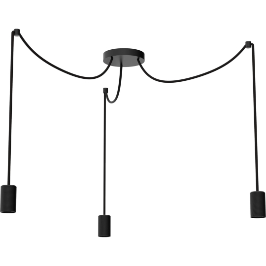 SEGULA 3-vlamige hanglamp SPYDER, E27 - zwart (zonder gloeilamp)