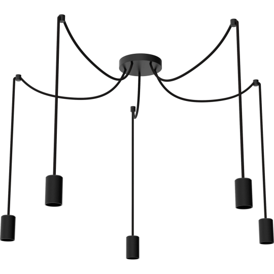 SEGULA 5-lamps hanglamp SPYDER, E27 - zwart (zonder gloeilamp)
