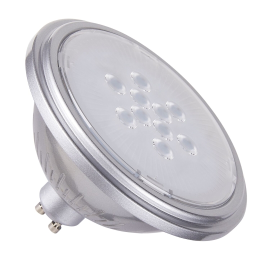 SLV GU10 LED lamp QPAR11 silver 7W 28° - warm white (2700K)