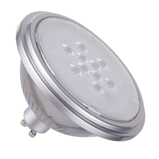 SLV GU10 LED lamp QPAR111 silver 7W, 25° - warm white (3000K)