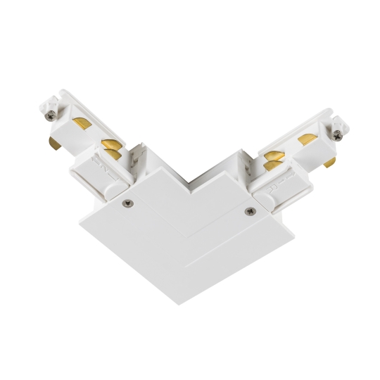 SLV L-connector for S-TRACK 3-phase recessed rail, ground right white, DALI