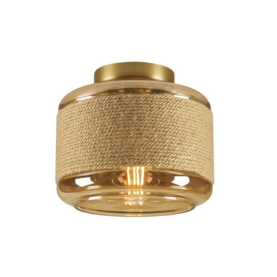 SLV LED Deckenlampe PANTILO ROPE 19 Hanfseil, 15W, Ø 18.5 cm, gold - ohne Leuchtmittel