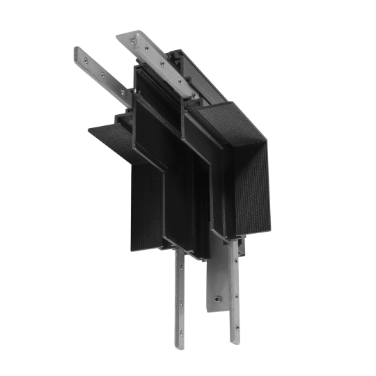 SLV L-connector mechanisch, 48V TRACK, voor diepe inbouw, stereo - zwart