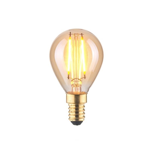 LM speciale lamp LED filament GOLD druppelvorm, 2,5W E14 - warm wit (1800K)